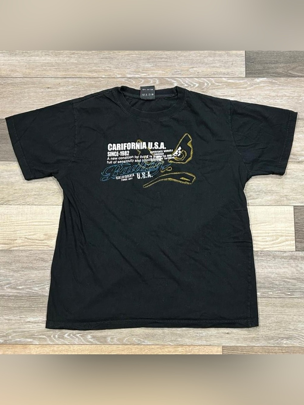 Black Short Sleeve Graphic Tee - California U.S.A. Print